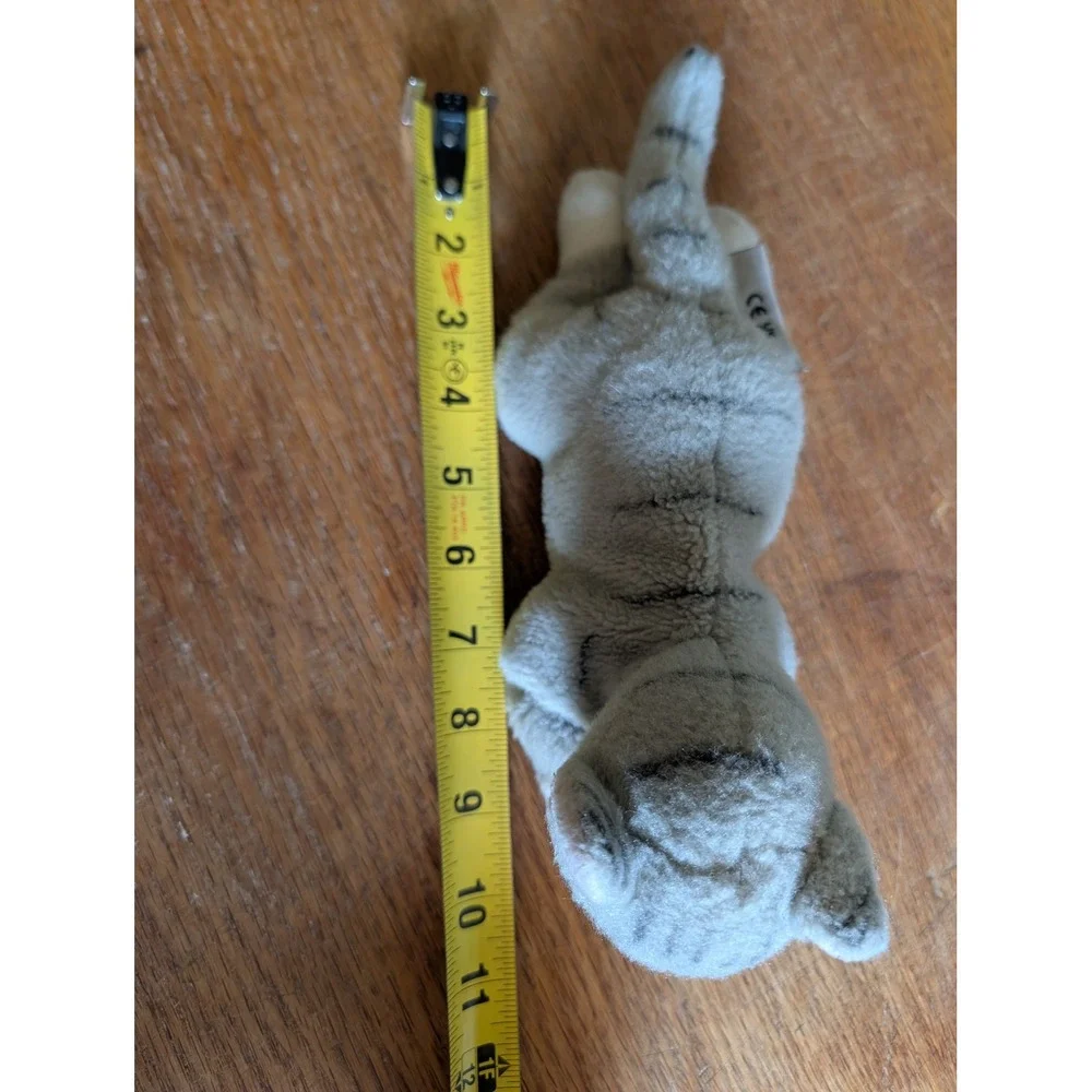Bearington Grey Tabby Cat Plush Stuffed Animal White Paws 10 Inch Small Kitty